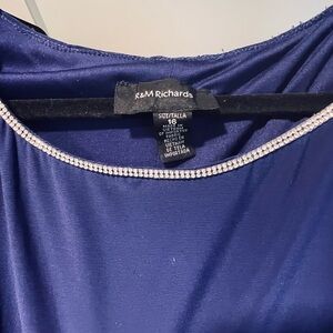 R&M Richards Navy Dress with Sparkling Silver Detail